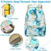 imageBluboon Teen Girls School Backpack Kids Bookbag Set with Lunch Box Pencil Case Travel Laptop Backpack Casual Daypacks Marble PinkBluePebbleblue White