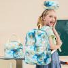 imageBluboon Teen Girls School Backpack Kids Bookbag Set with Lunch Box Pencil Case Travel Laptop Backpack Casual Daypacks Marble PinkBluePebbleblue White