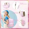 imageBluboon Teen Girls School Backpack Kids Bookbag Set with Lunch Box Pencil Case Travel Laptop Backpack Casual Daypacks Marble PinkBluePink