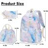 imageBluboon Teen Girls School Backpack Kids Bookbag Set with Lunch Box Pencil Case Travel Laptop Backpack Casual Daypacks Marble PinkBluePink Blue Purple Gold Marble 99