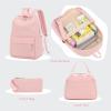 imageBluboon Teen Girls School Backpack Kids Bookbag Set with Lunch Box Pencil Case Travel Laptop Backpack Casual Daypacks Marble PinkBluePink Set 3