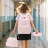 imageBluboon Teen Girls School Backpack Kids Bookbag Set with Lunch Box Pencil Case Travel Laptop Backpack Casual Daypacks Marble PinkBluePink White Checkered