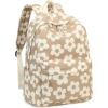 imageBluboon Teens Backpack Set Girls School Backpack Lunch Box Pencil Bags Student Bookbags 3 in 1Beige Large Flower 157 Brown