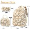 imageBluboon Teens Backpack Set Girls School Backpack Lunch Box Pencil Bags Student Bookbags 3 in 1Beige Large Flower 157 Brown