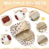 imageBluboon Teens Backpack Set Girls School Backpack Lunch Box Pencil Bags Student Bookbags 3 in 1Black Flower Beige