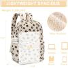 imageBluboon Teens Backpack Set Girls School Backpack Lunch Box Pencil Bags Student Bookbags 3 in 1Black Flower Beige