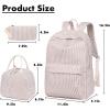 imageBluboon Teens Backpack Set Girls School Backpack Lunch Box Pencil Bags Student Bookbags 3 in 1Brown White Stripe