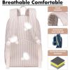 imageBluboon Teens Backpack Set Girls School Backpack Lunch Box Pencil Bags Student Bookbags 3 in 1Brown White Stripe