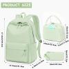 imageBluboon Teens Backpack Set Girls School Backpack Lunch Box Pencil Bags Student Bookbags 3 in 1Green3 Sets