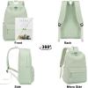 imageBluboon Teens Backpack Set Girls School Backpack Lunch Box Pencil Bags Student Bookbags 3 in 1Green3 Sets