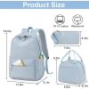 imageBluboon Teens Backpack Set Girls School Backpack Lunch Box Pencil Bags Student Bookbags 3 in 1Grey3 Sets