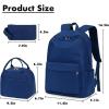 imageBluboon Teens Backpack Set Girls School Backpack Lunch Box Pencil Bags Student Bookbags 3 in 1Navy Blue3