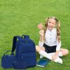 imageBluboon Teens Backpack Set Girls School Backpack Lunch Box Pencil Bags Student Bookbags 3 in 1Navy Blue3