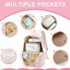 imageBluboon Teens Backpack Set Girls School Backpack Lunch Box Pencil Bags Student Bookbags 3 in 1Pink Flower 216