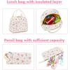 imageBluboon Teens Backpack Set Girls School Backpack Lunch Box Pencil Bags Student Bookbags 3 in 1Pink Flower 216