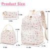 imageBluboon Teens Backpack Set Girls School Backpack Lunch Box Pencil Bags Student Bookbags 3 in 1Pink Flower 216