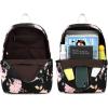 imageBluboon Teens Backpack Set Girls School Backpack Lunch Box Pencil Bags Student Bookbags 3 in 1Pink Rose Black