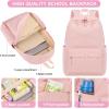 imageBluboon Teens Backpack Set Girls School Backpack Lunch Box Pencil Bags Student Bookbags 3 in 1Pink3 Sets