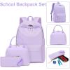 imageBluboon Teens Backpack Set Girls School Backpack Lunch Box Pencil Bags Student Bookbags 3 in 1Provence Lavender