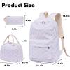 imageBluboon Teens Backpack Set Girls School Backpack Lunch Box Pencil Bags Student Bookbags 3 in 1Purple3 Sets