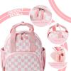 imageBluboon Toddler Backpack for Girls Boys 24 Cute 12quot Preschool Kindergarten Backpacks Kids Daycare Bags School TravelPink White Checkered