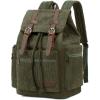 imageBluboon Vintage Backpack Leather Trim Casual Bookbag Men Women Laptop Travel RucksackArmy Green