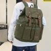 imageBluboon Vintage Backpack Leather Trim Casual Bookbag Men Women Laptop Travel RucksackArmy Green
