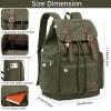 imageBluboon Vintage Backpack Leather Trim Casual Bookbag Men Women Laptop Travel RucksackArmy Green