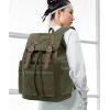 imageBluboon Vintage Backpack Leather Trim Casual Bookbag Men Women Laptop Travel RucksackArmy Green