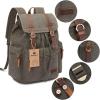 imageBluboon Vintage Backpack Leather Trim Casual Bookbag Men Women Laptop Travel RucksackGreen