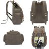 imageBluboon Vintage Backpack Leather Trim Casual Bookbag Men Women Laptop Travel RucksackGreen