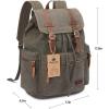 imageBluboon Vintage Backpack Leather Trim Casual Bookbag Men Women Laptop Travel RucksackGreen