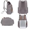 imageBluboon Vintage Backpack Leather Trim Casual Bookbag Men Women Laptop Travel RucksackGrey