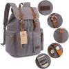 imageBluboon Vintage Backpack Leather Trim Casual Bookbag Men Women Laptop Travel RucksackGrey