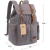 imageBluboon Vintage Backpack Leather Trim Casual Bookbag Men Women Laptop Travel RucksackGrey