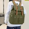 imageBluboon Vintage Backpack Leather Trim Casual Bookbag Men Women Laptop Travel RucksackOlivegreen