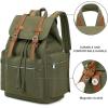 imageBluboon Vintage Backpack Leather Trim Casual Bookbag Men Women Laptop Travel RucksackOlivegreen