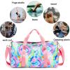 imageDuffle Bag for Girls Teen Sport Gym Bag Women Weekender Carry On Workout Duffel Overnight Shoulder Bag with Shoe Compartment Tie DyeBlue