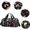 imageKids Duffle Bag for Boys Water Resistant Small Gym Bag Overnight Weekender Travel Tote with Shoe Compartment and Wet PocketCar Black