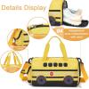 imageKids Duffle Bag for Boys Water Resistant Small Gym Bag Overnight Weekender Travel Tote with Shoe Compartment and Wet PocketSchool Bus Yellow