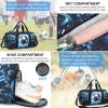 imageKids Overnight Duffle Luminous Sport Gym Gag with Shoe Compartment ampamp Wet Pocket Small Sleepover bag Carry on Weekender Travel Tote for Kids Boys GirlsBluepassion football