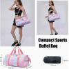 imageSport Gym Duffle Travel Bag for Men Women Duffel with Shoe Compartment Wet Pocket MarbleWhite 197quotx95quotx99quotRainbow PinkC