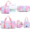 imageSport Gym Duffle Travel Bag for Men Women Duffel with Shoe Compartment Wet Pocket MarbleWhite 197quotx95quotx99quotRainbow PinkC