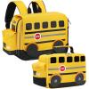 imageToddler Backpack Boy Preschool School Bus Bookbag Kindergarten 3D Daycare Bags with Insulation Lunch BoxYellow Black