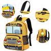 imageToddler Backpack Boy Preschool School Bus Bookbag Kindergarten 3D Daycare Bags with Insulation Lunch BoxYellow Red