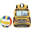 imageToddler Backpack Boy Preschool School Bus Bookbag Kindergarten 3D Daycare Bags with Insulation Lunch BoxYellow Red