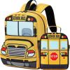 imageToddler Backpack Boy Preschool School Bus Bookbag Kindergarten 3D Daycare Bags with Insulation Lunch BoxYellow Red