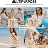 imageWaterproof Beach Tote Pool Bags for Women Ladies Extra Large Gym Tote Carry On Bag With Wet Compartment for Weekender TravelBeige Floral 157