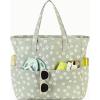 imageWaterproof Beach Tote Pool Bags for Women Ladies Extra Large Gym Tote Carry On Bag With Wet Compartment for Weekender TravelBeige Flower Green