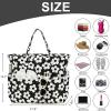 imageWaterproof Beach Tote Pool Bags for Women Ladies Extra Large Gym Tote Carry On Bag With Wet Compartment for Weekender TravelBeige Flower With Black Background